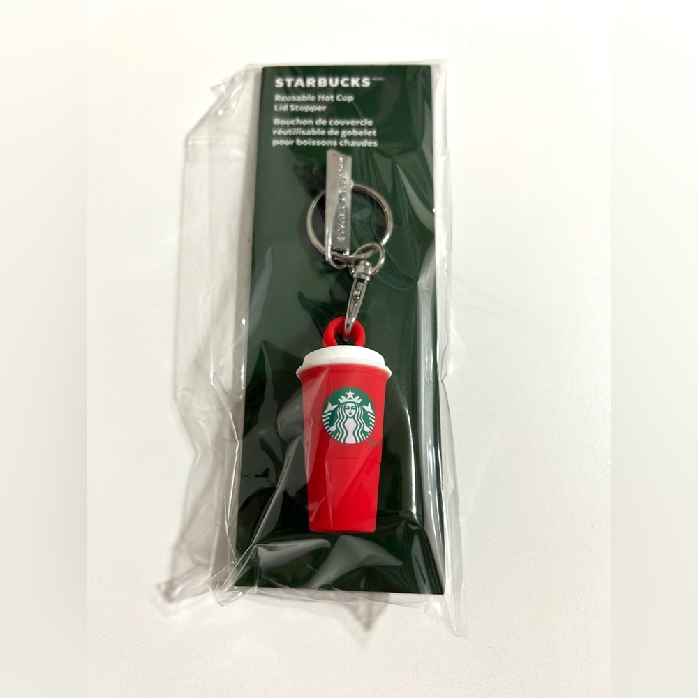 Starbucks Holiday 2025 Red Cup Keychain with Silver‎ Clip